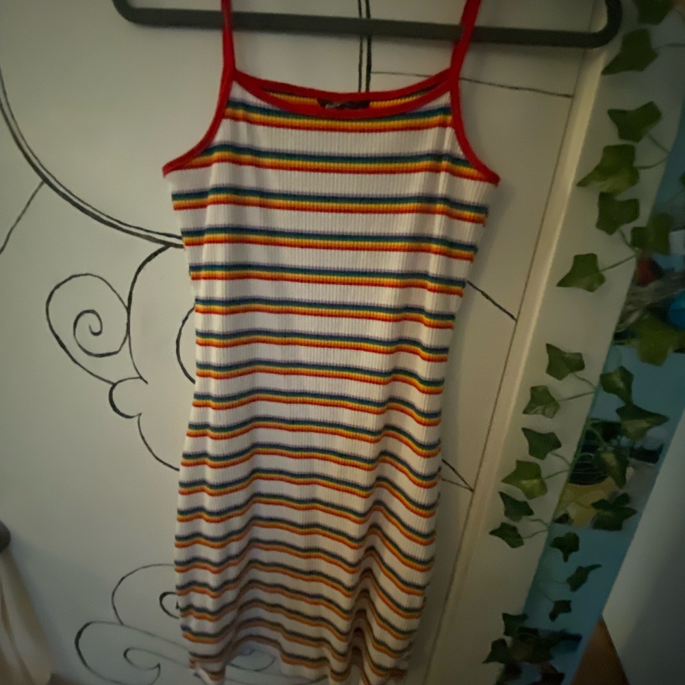 Rainbow stretchy bodycon dress